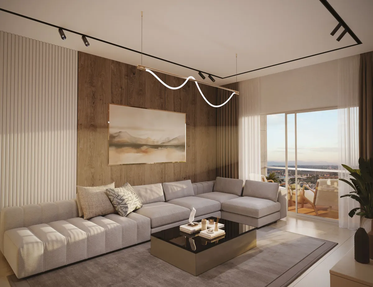 Large-format living room visual for Hallmark Altus interiors